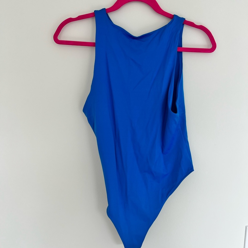 Royal blue Zara high neck seamless bodysuits